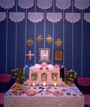 <h5>Homenaje a Tenochtitlan: An Installation for the Day of the Dead (Homage to ancient Mexico City, and Doña Marina, “la Malinche”)</h5> 
