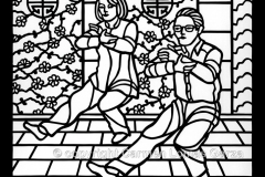 Ofrendas, Section #1: Tai chi dancers and the longevity symbol